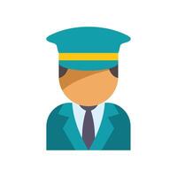 Chauffeur wearing uniform and cap looking professional vector