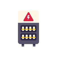 Electric fuse box showing high voltage with warning sign vector