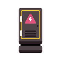 Electrical cabinet showing high voltage sign with lightning bolt symbol vector