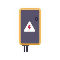 Electrical cabinet showing high voltage sign with wires vector