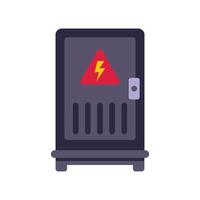Electrical cabinet with high voltage sign showing potential danger vector