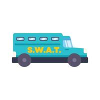 S.W.A.T. Truck transporting special weapons and tactics team side view vector
