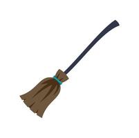 Witch broom flying through the air on white background vector