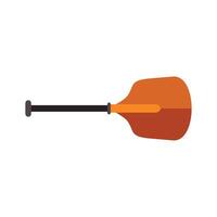 Single kayak paddle lying horizontally isolated on white background vector