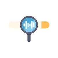 Magnifying glass examining soundwave on progress bar vector