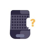 Smart speaker voice assistant asking question with speech bubble icon vector