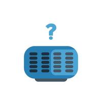 Question mark appearing over modern portable speaker device vector