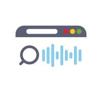 Voice search representing web browsing using audio speech recognition software vector
