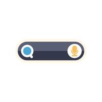 Search bar showing voice search and text search functionality vector