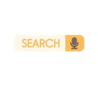 Search bar icon showing online research and website browsing vector