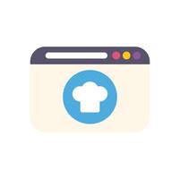 Website showing chef hat icon for online culinary content vector