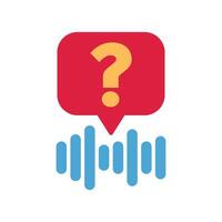 Voice assistant listening to question with sound waves and speech bubble vector