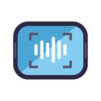 Smartphone scanning soundwave using mobile application vector