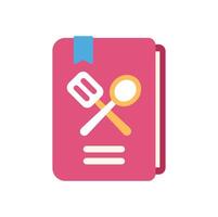 Cookbook cover featuring crossed spatula and spoon icon vector