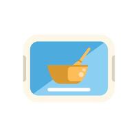 Online cooking course app icon with bowl and whisk vector