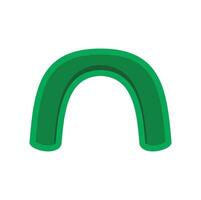 Green arch connecting two points forming an abstract letter n vector