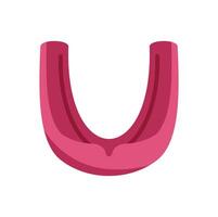 Pink mouth guard protecting teeth from injury during sports activities vector