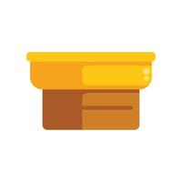 Empty showcase with golden top for exhibiting in museum vector