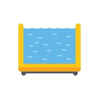 Inflatable rectangular swimming pool filled with water vector