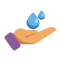 Hand holding water drops showing cleanliness and hydration vector