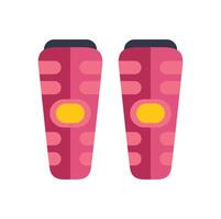 Pair of pink shin guards protecting soccer player legs vector