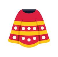 Traditional red and yellow skirt with white dots representing spanish culture vector