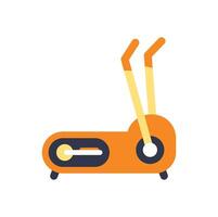 Orange treadmill machine for running training workout fitness icon vector