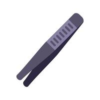 Metal tweezers lying open on white background vector