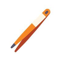Orange tweezers for eyebrow correction lying diagonally vector
