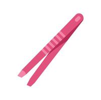 Pink tweezers for eyebrow correction lying diagonally vector