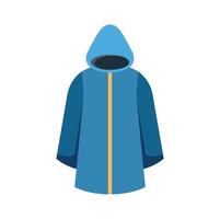 Blue raincoat protecting from rain preventing getting wet vector