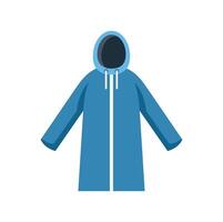 Blue raincoat protecting from rain preventing getting wet vector