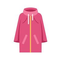 Pink raincoat with zipper and pockets protecting from rain vector