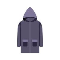 Winter jacket with a hood and two pockets is keeping somebody warm vector