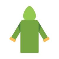 Green hoodie sweatshirt featuring a pocket on the back presenting its back view vector