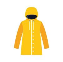 Yellow raincoat protecting from bad weather conditions illustration vector