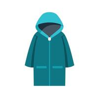 Green winter jacket protecting from cold weather vector