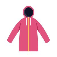 Pink raincoat with hood isolated on white background vector