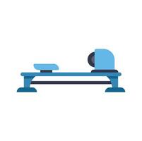 Blue rowing machine for indoor exercise workout vector