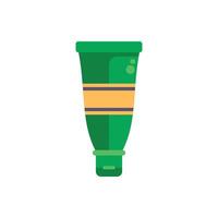 Green cream tube standing on white background with copy space vector