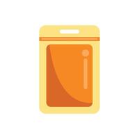 Blank orange doypack packaging with zip lock showing front view vector