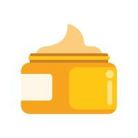 Open cosmetic cream jar with blank label for brand promotion vector