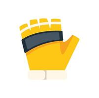 Yellow goalkeeper glove protecting hands during soccer game vector