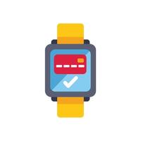 Smartwatch making successful nfc payment with credit card vector