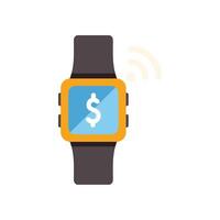 Smartwatch showing dollar sign for nfc payment vector