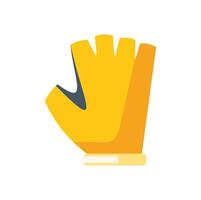 Yellow goalkeeper glove protecting hand during soccer game vector