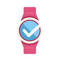 Smart watch showing check mark on screen icon vector