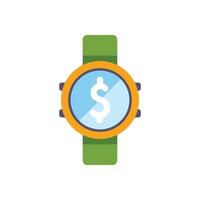 Wristwatch showing dollar sign representing time is money concept vector