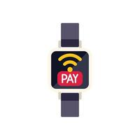 Smartwatch showing nfc payment system icon vector