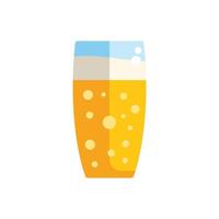 Tall glass of beer with foam overflowing on top vector